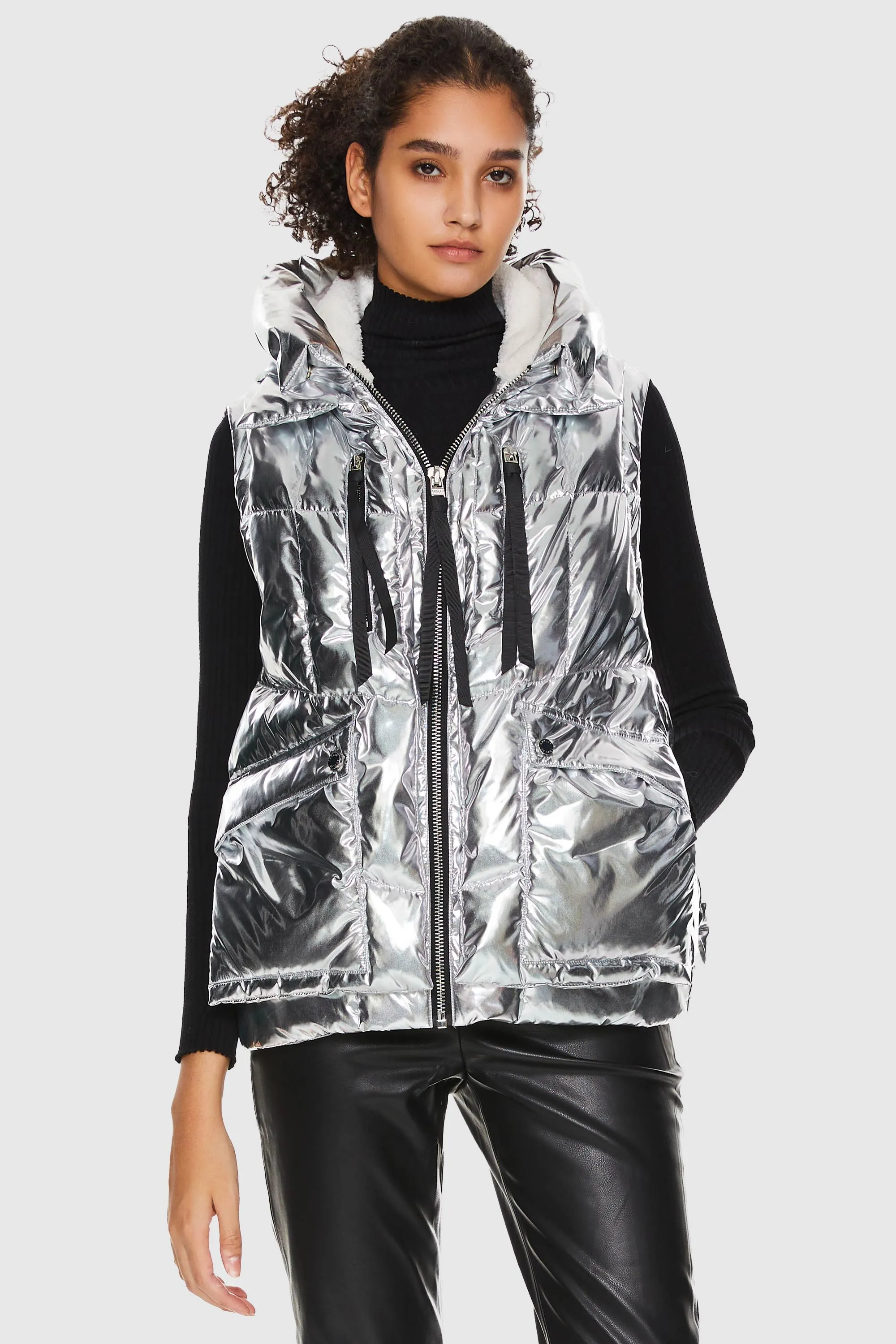 092 Cosmos Cropped Chrome Down Vest