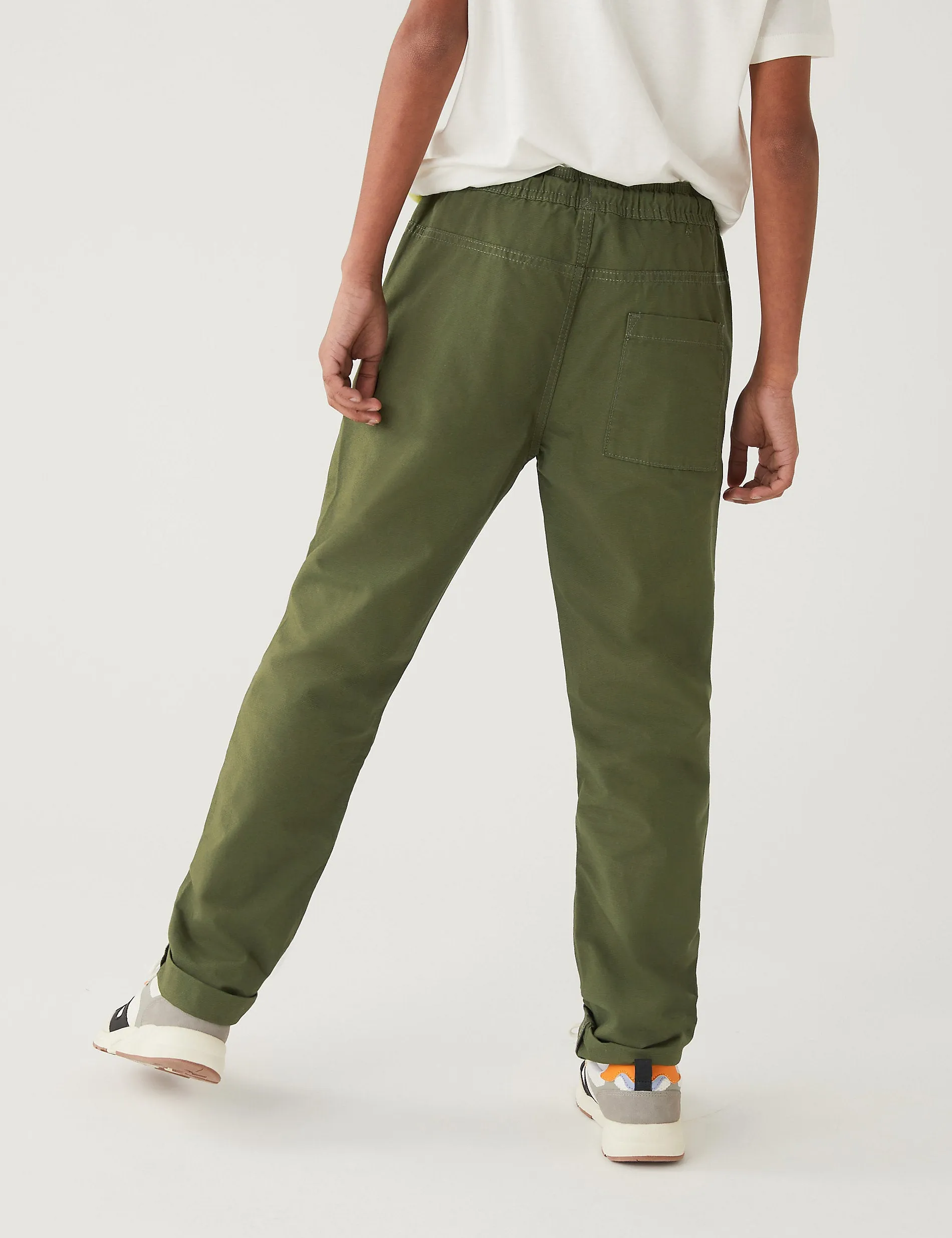 2 pairs of pure cotton ripstop trousers (ages 6-16) Marks & Spencer, khaki mix