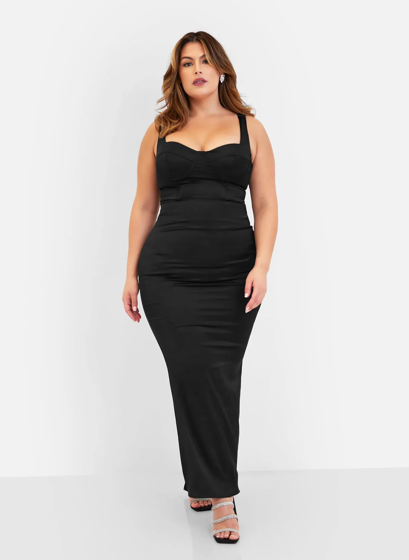 Amara Satin Corset Maxi Bodycon Dress