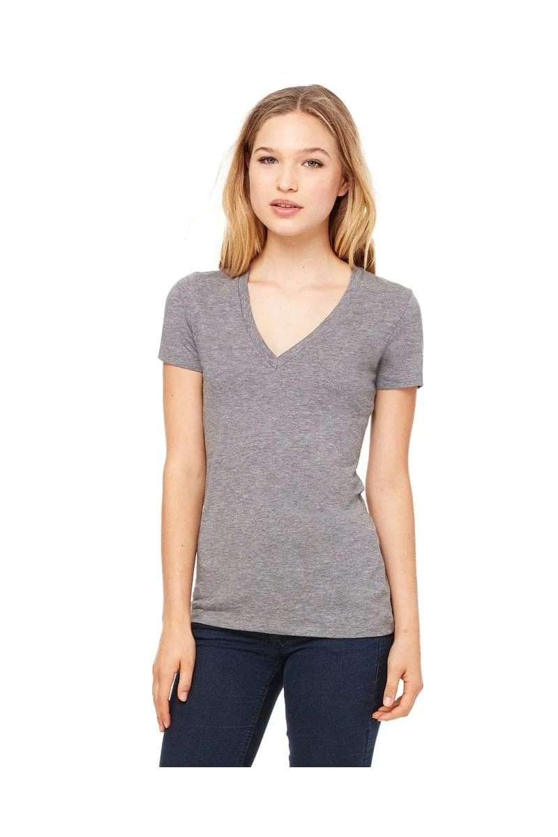 Bella   Canvas 8435: Ladies Deep V-Neck Triblend T-Shirt