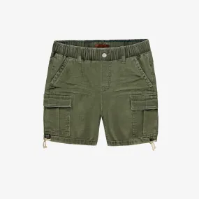 Bermuda de denim vert à poches cargo, enfant || Green denim bermuda shorts with cargo pockets, child