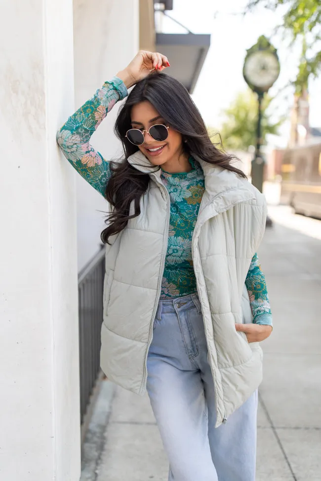 Best Bet Sage Oversized Puffer Vest