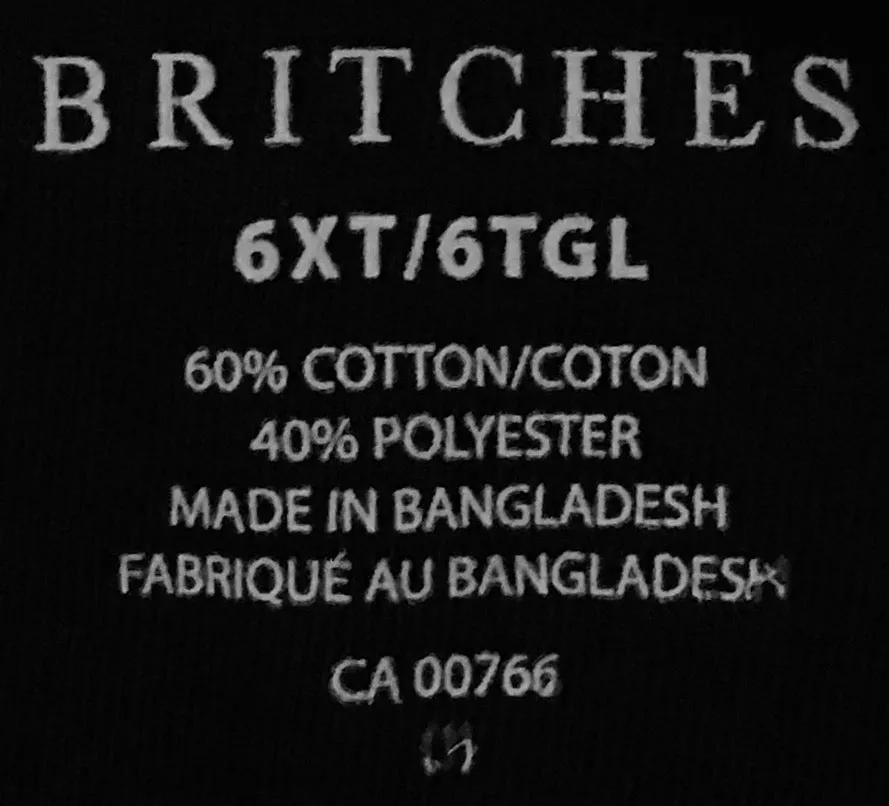 ^BRITCHES^ (BLACK) BIG SIZE TEES FOR MEN (FRONT POCKET) (6XT) (Tall)