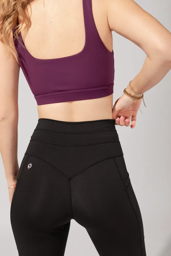 Cargo Leggings with Pockets - Black