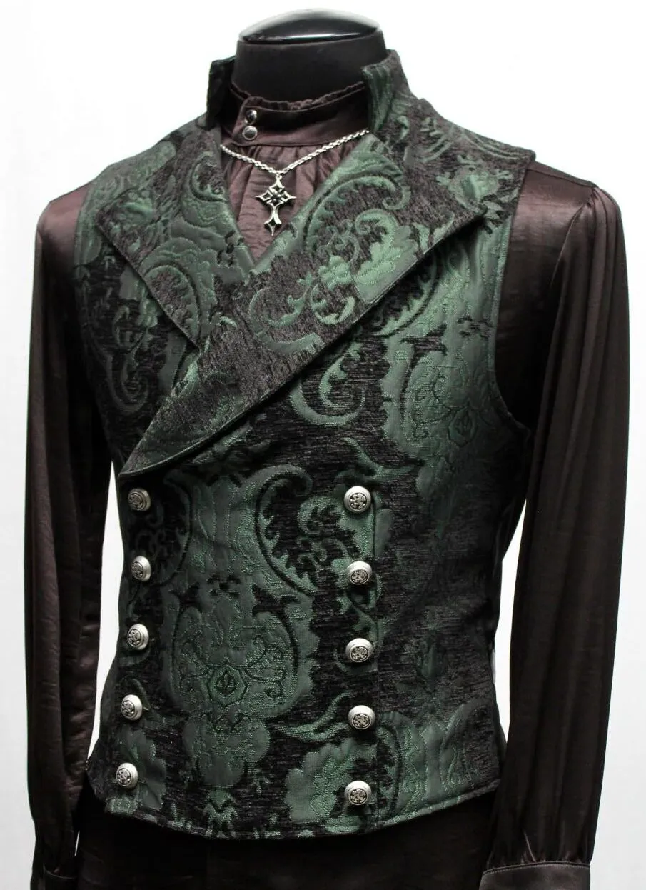 CAVALIER VEST - GREEN/BLACK TAPESTRY