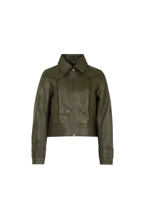 Cooper by Trelise - No Rhyme or Season Leather Jacket Olive Green