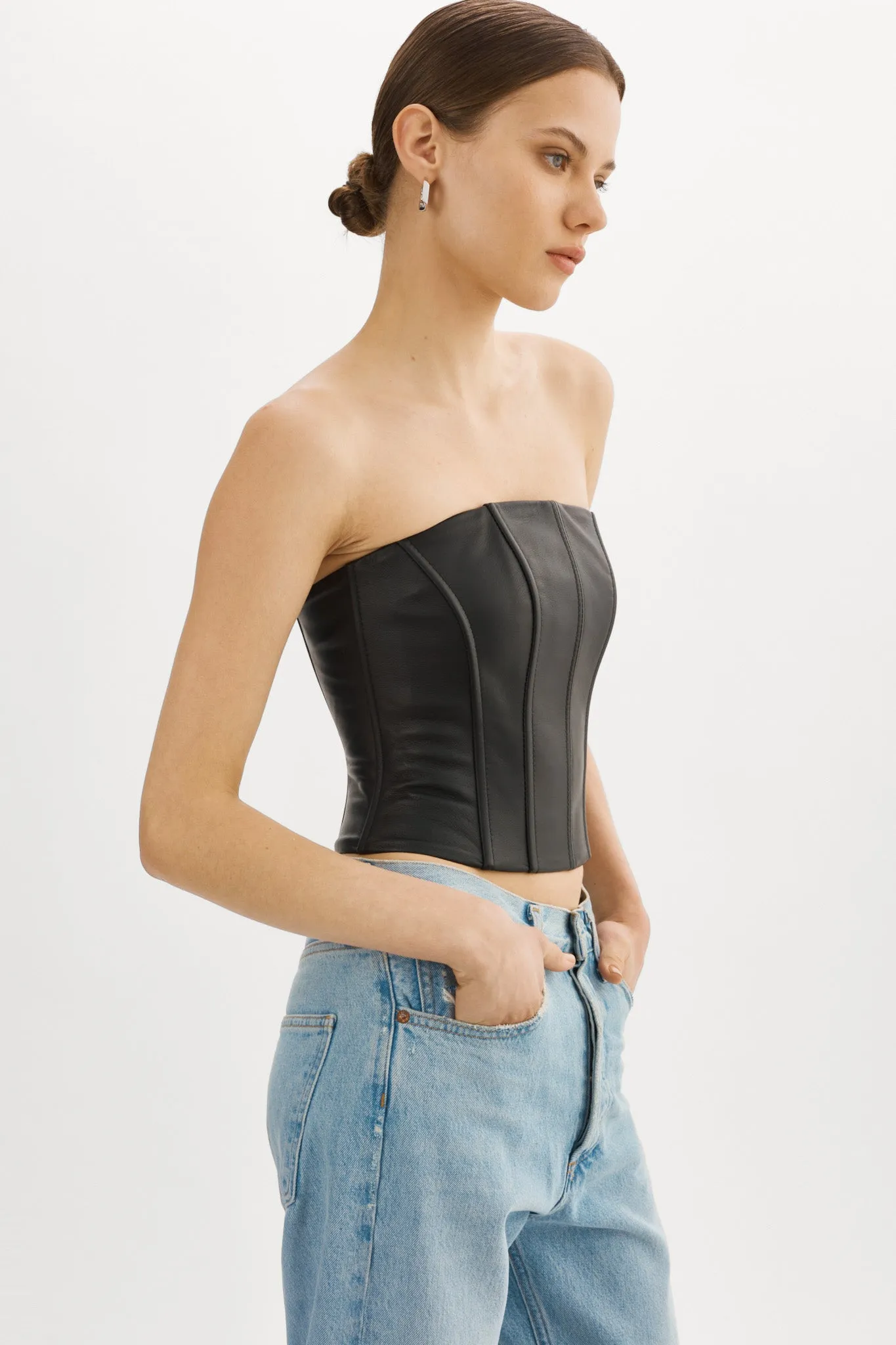 DAVINA | Leather Bustier