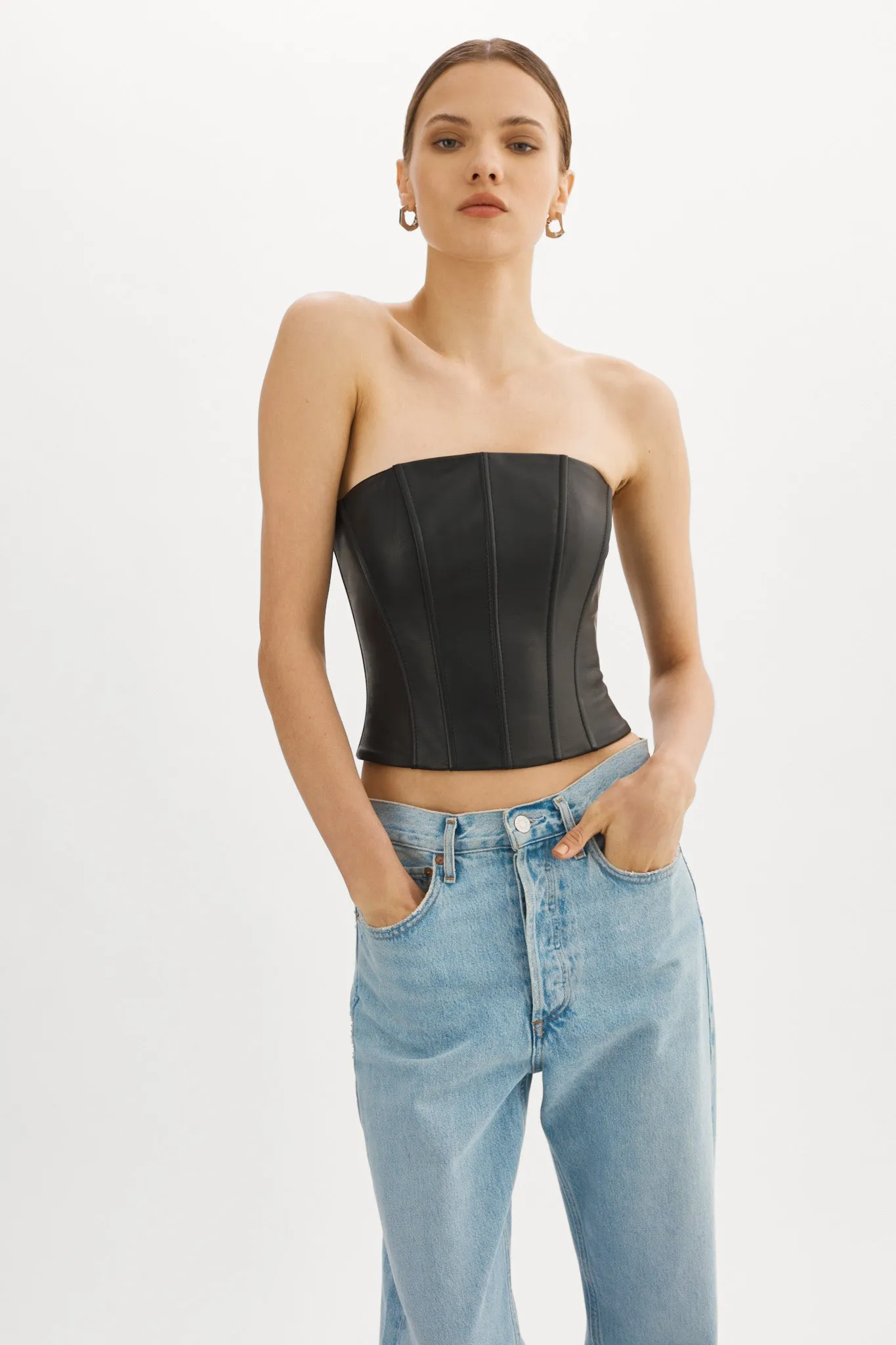 DAVINA | Leather Bustier