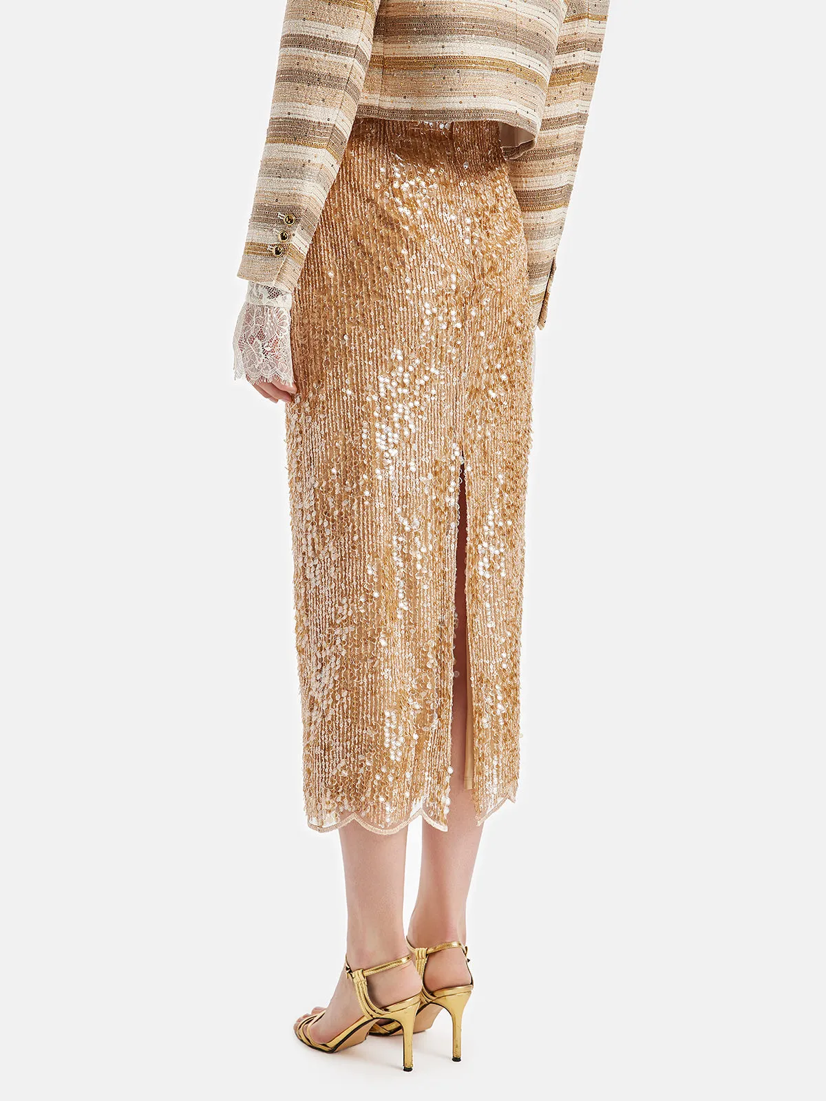 Dazzling Gold Sequin Skirt