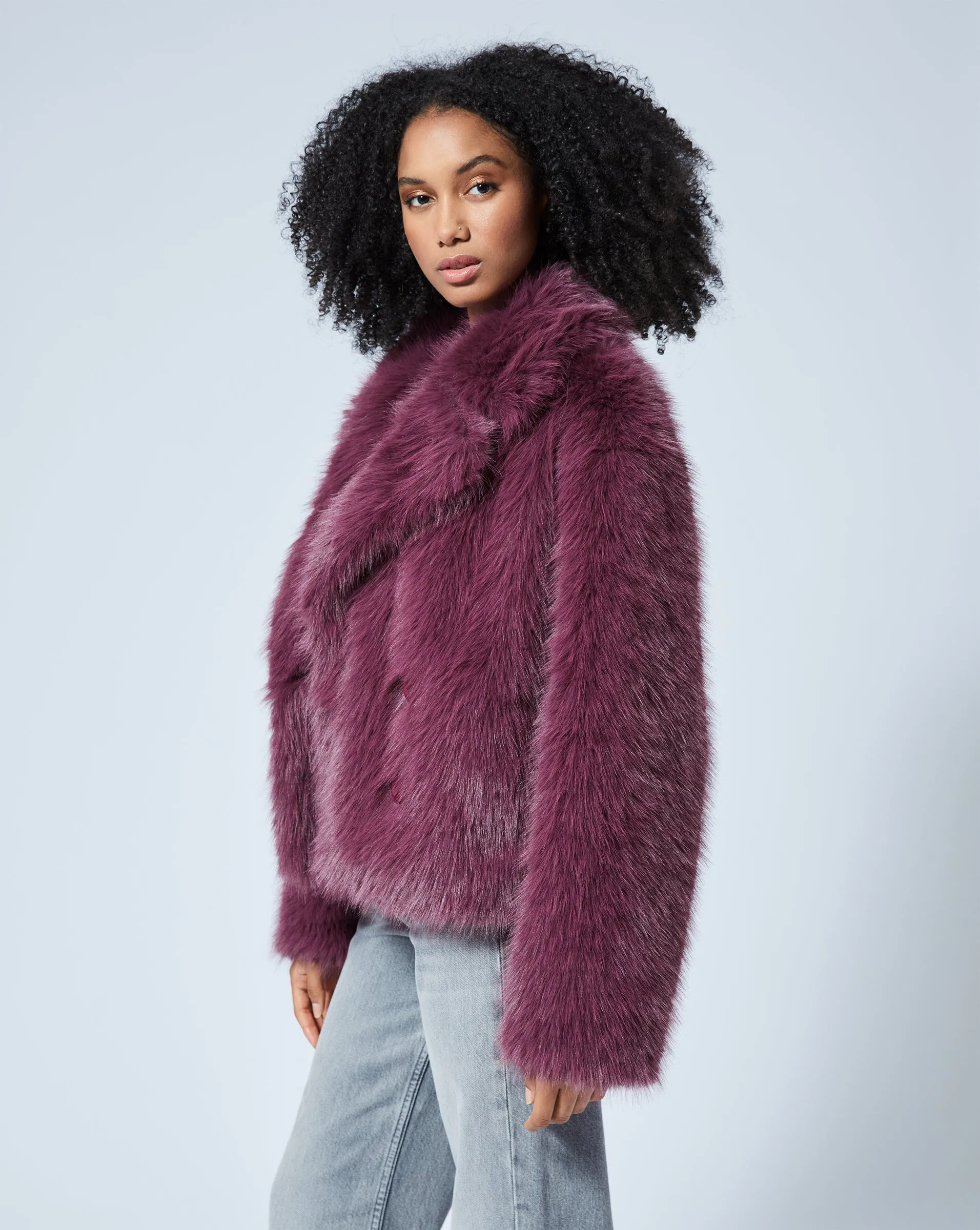 Double Breasted Faux Fur Mink Jacket