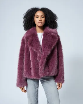 Double Breasted Faux Fur Mink Jacket