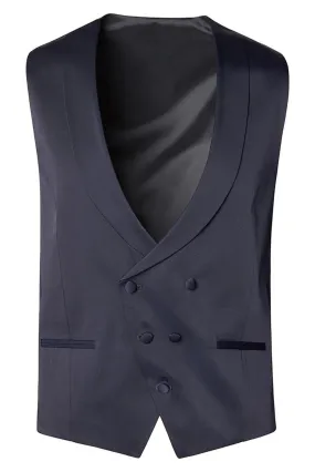 Double Breasted Shawl Lapel Vest - Navy