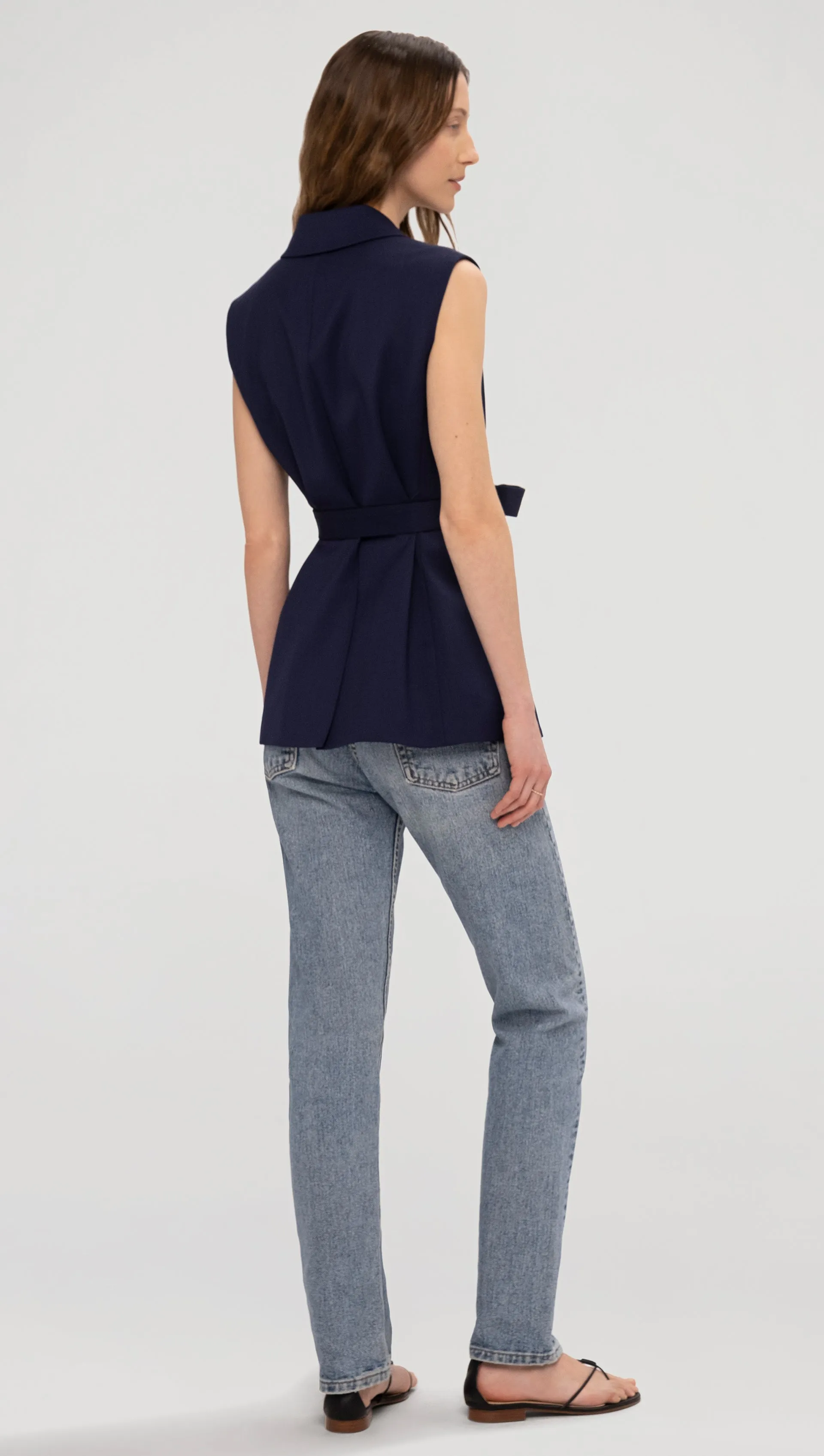 Double-Breasted Vest in Seasonless Wool | Navy