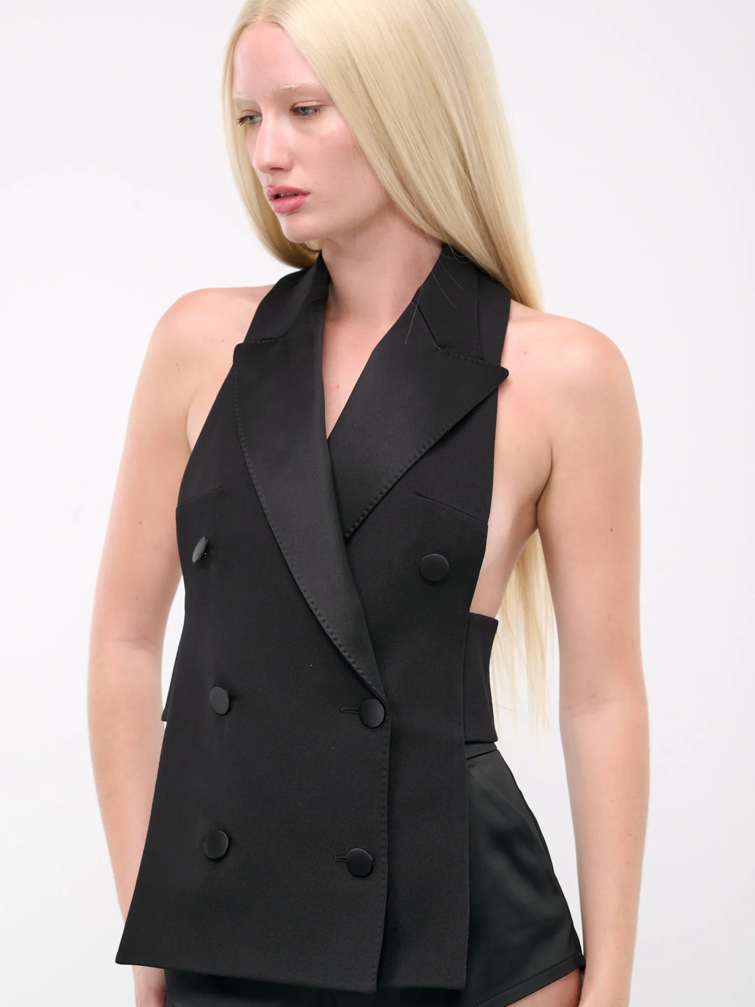 Double-Breasted Waistcoat (F79DET-FU28J-BLACK)