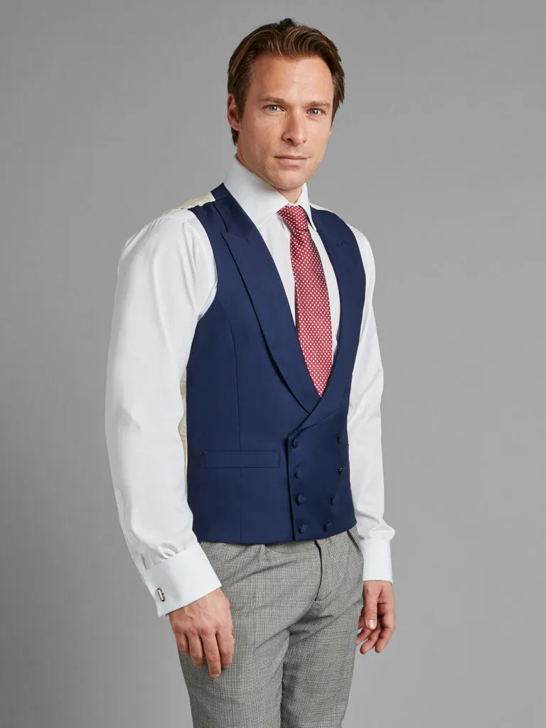 Double Breasted Wool Vest - Navy