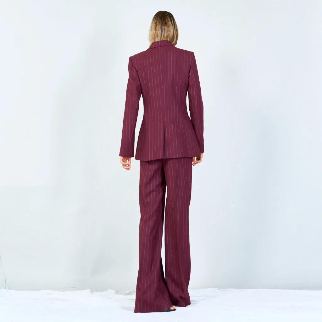 Elegant double-breasted pinstripe blazer wholesale