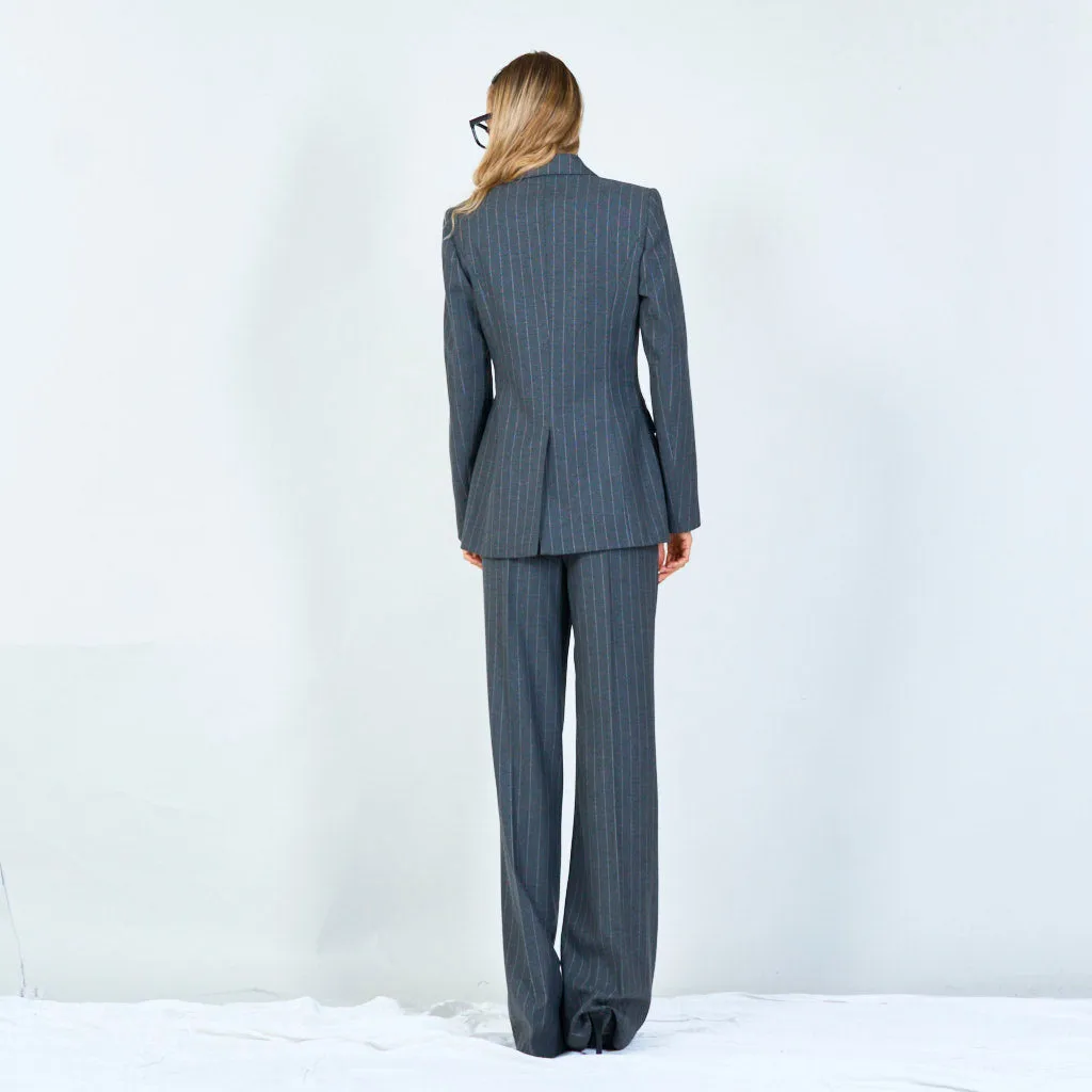 Elegant double-breasted pinstripe blazer wholesale