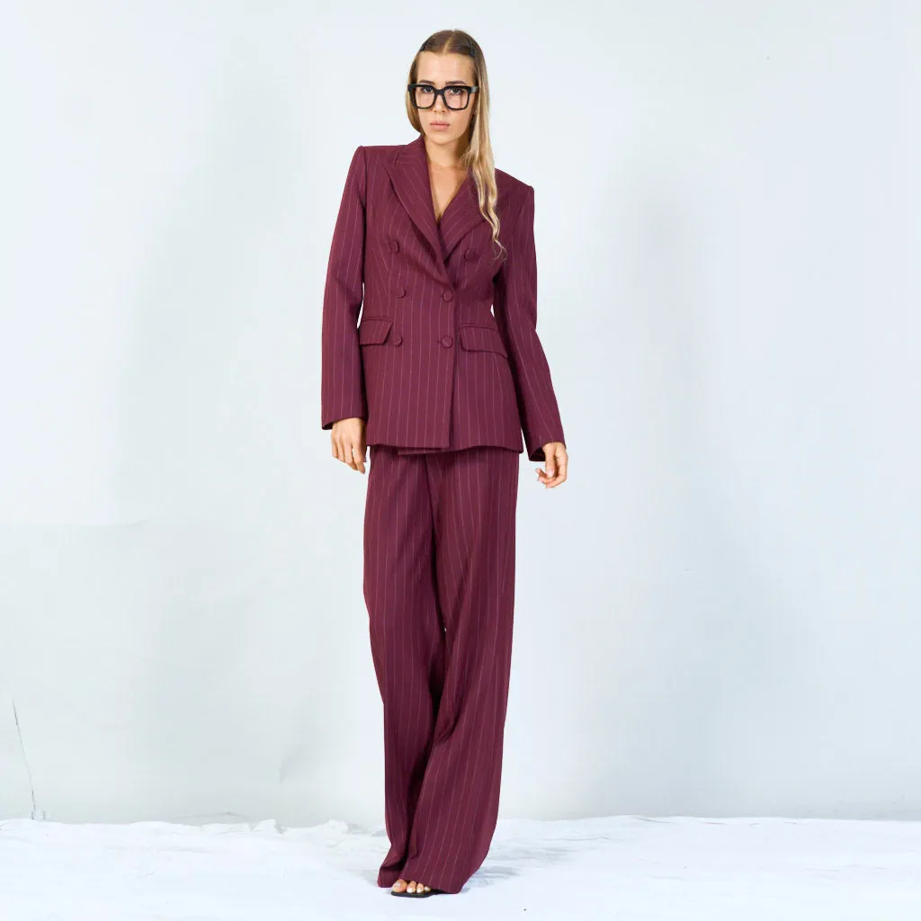 Elegant double-breasted pinstripe blazer wholesale