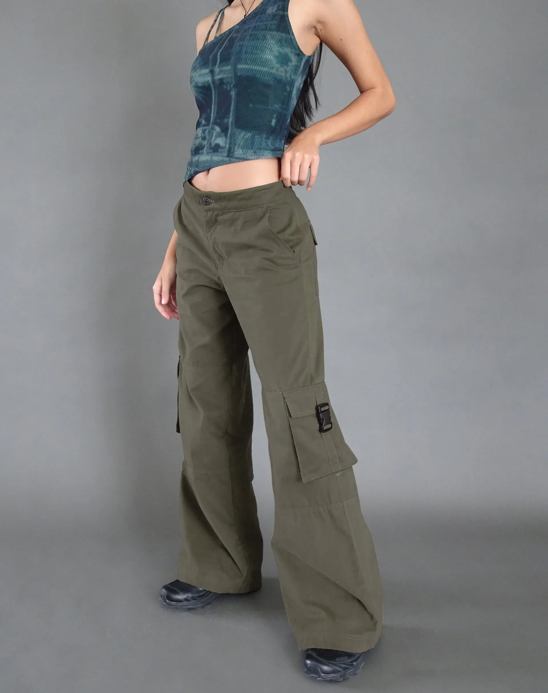 Freddy Low Rise Cargo Trouser in Military Khaki