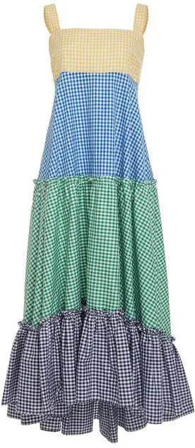 Gingham Tiered Tank Dress