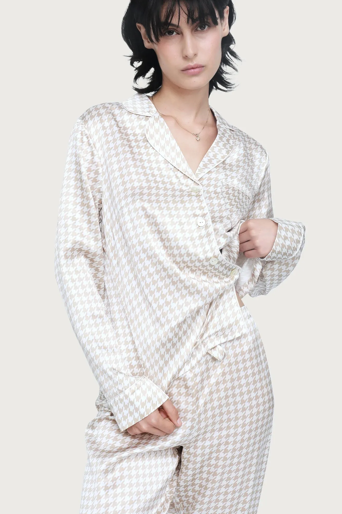 Ginia - Fine Finshes Pyjama | Houndstooth