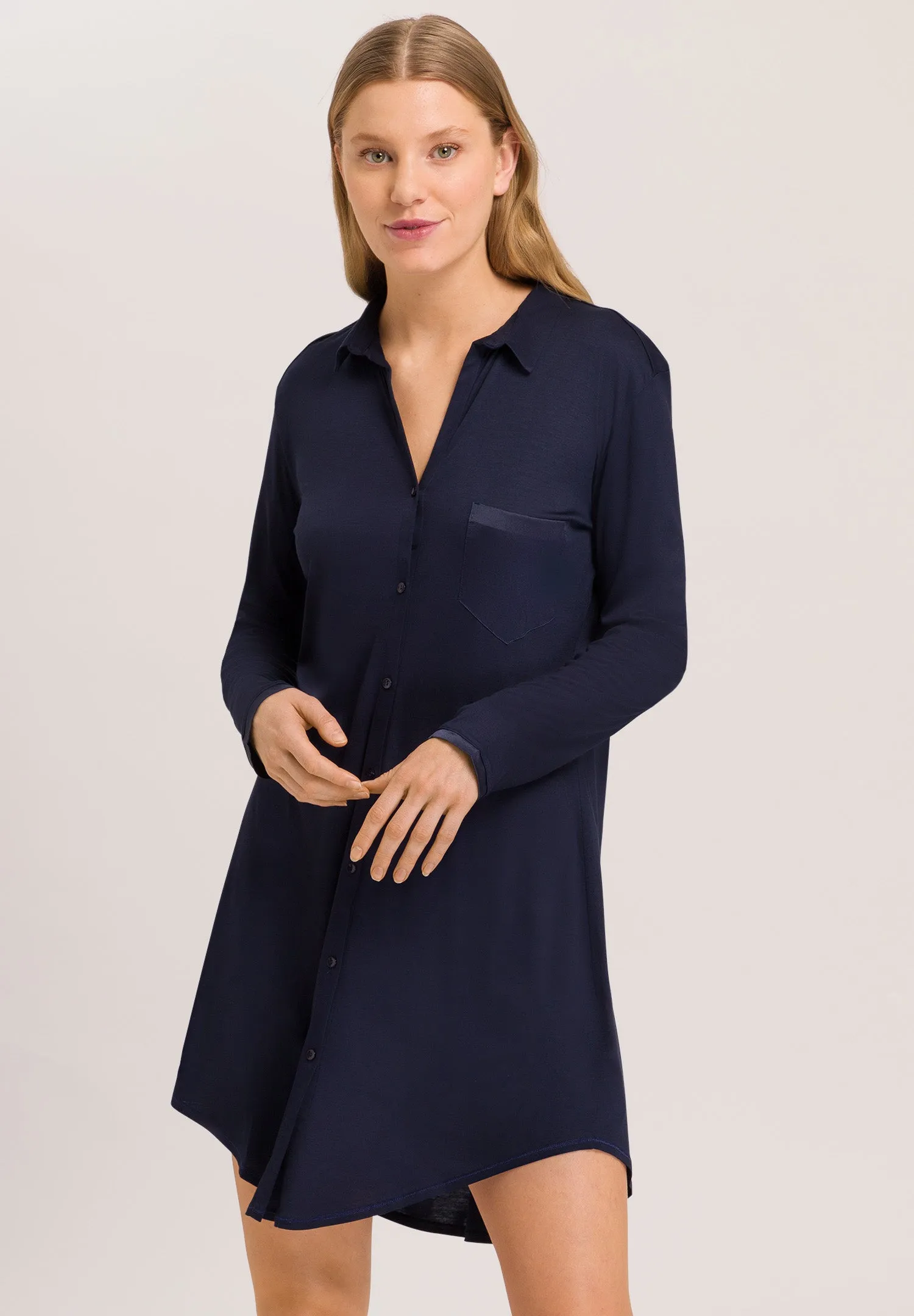 Grand Central TENCEL™ and Silk Sleep Shirt | Deep Navy 77420-1610