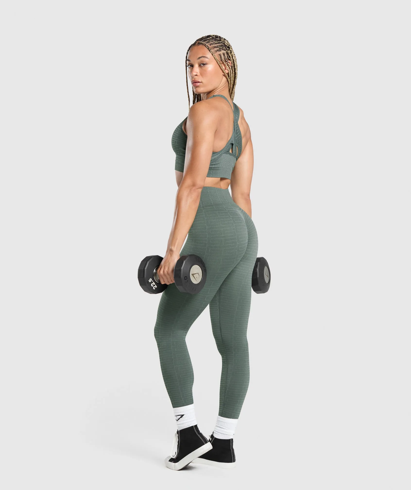 Gymshark Adapt Monogram Seamless Leggings - Slate Teal/Cargo Teal