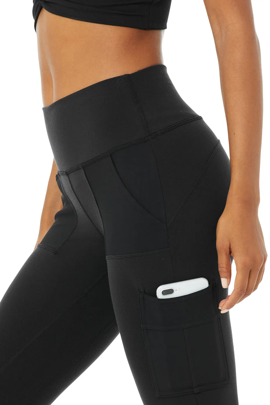 High-Waist Cargo Legging - Black