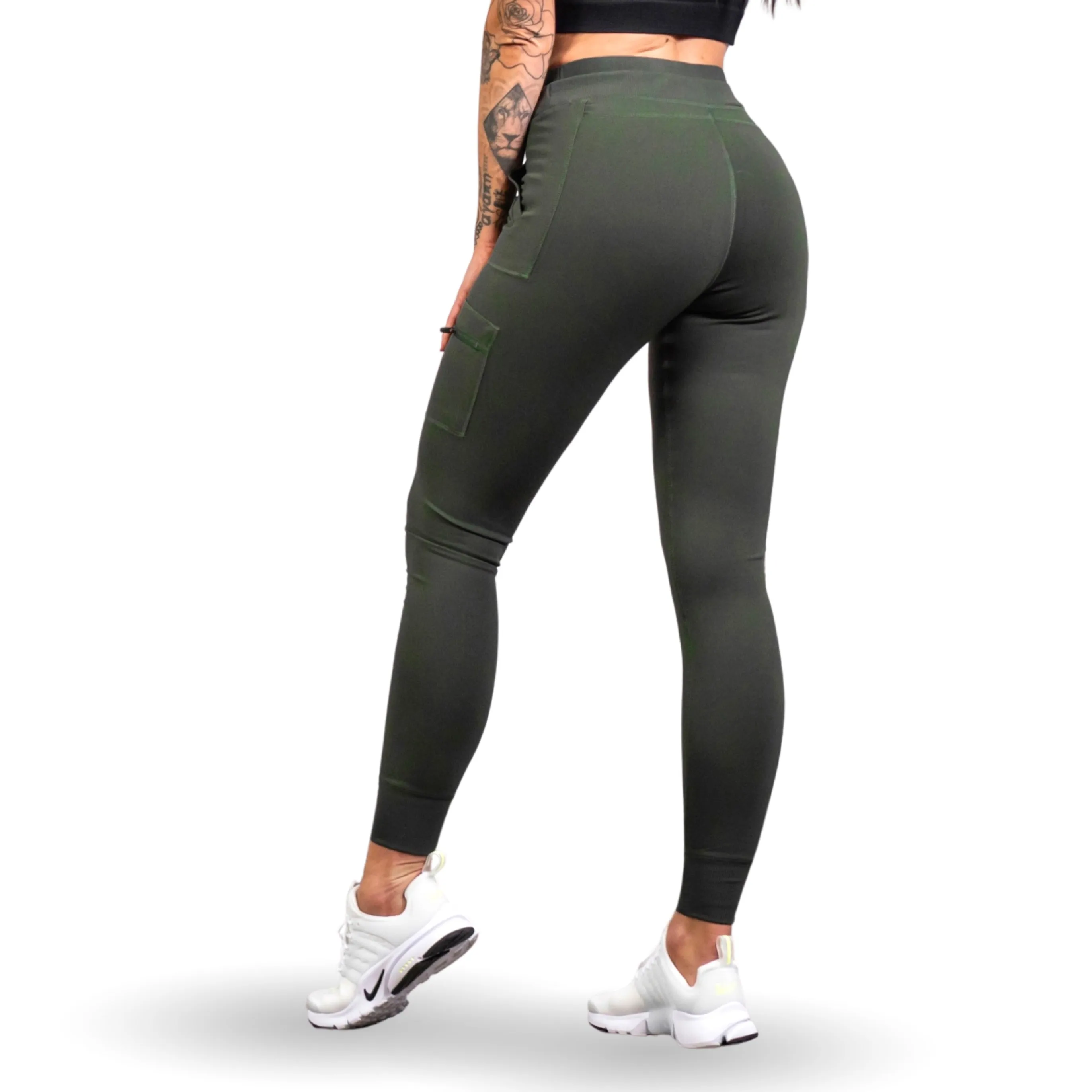 Hybrid Cargo Leggings - Olive