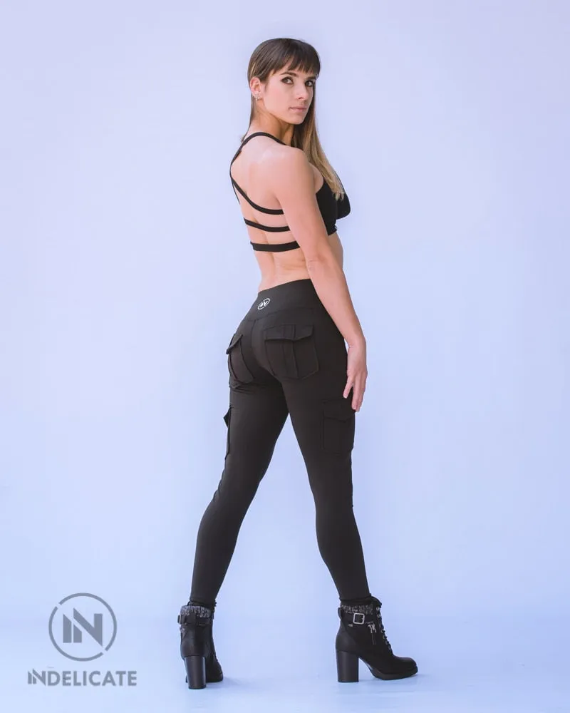 InDelicate - Premium Leggings: Raven Cargo Luxe