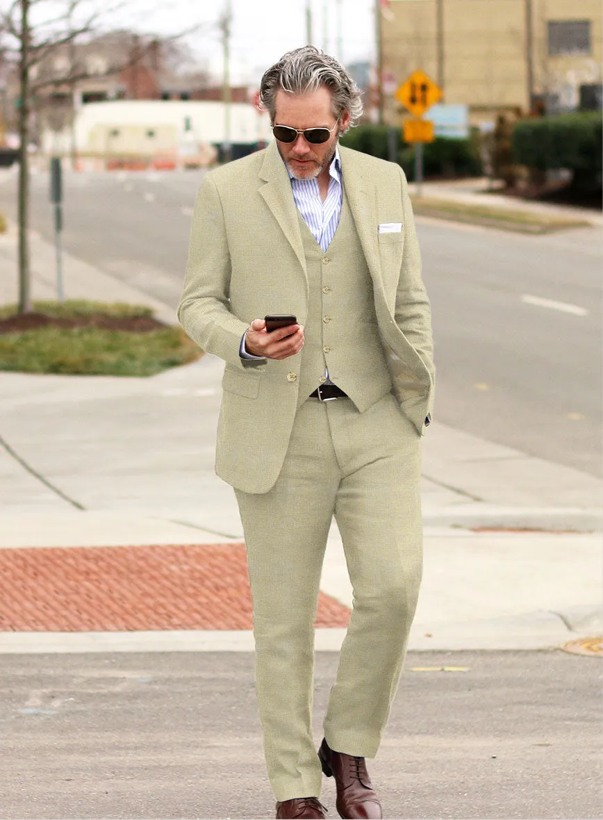 Italian Prato Khaki Linen Suit