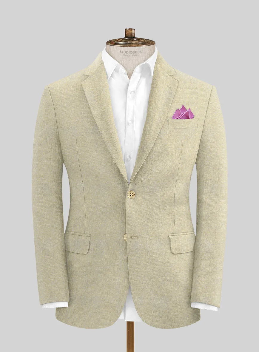 Italian Prato Khaki Linen Suit