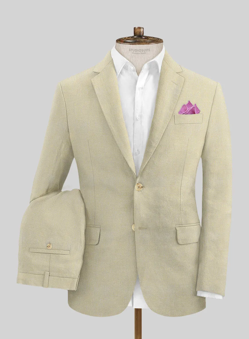 Italian Prato Khaki Linen Suit