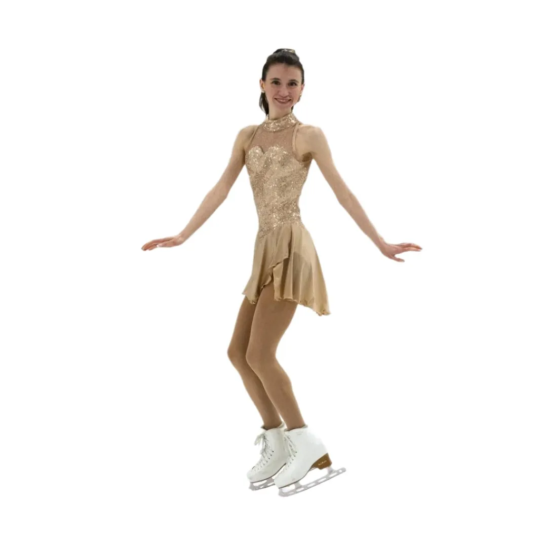 Jerry's Girl's 582 Golden Champagne Figure Skating Dress