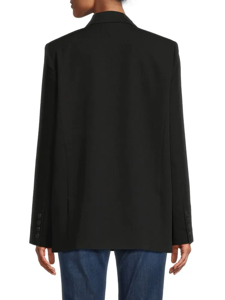 Lea & Viola Oversized Double Breasted Jacket, Black