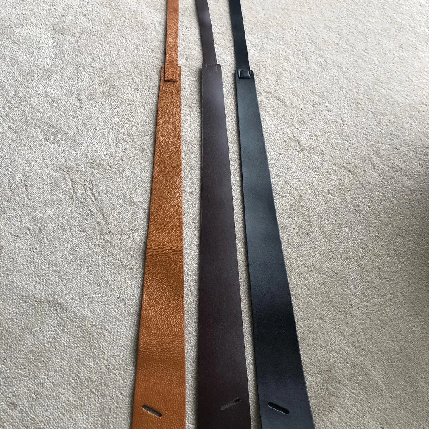 Leather tie belt