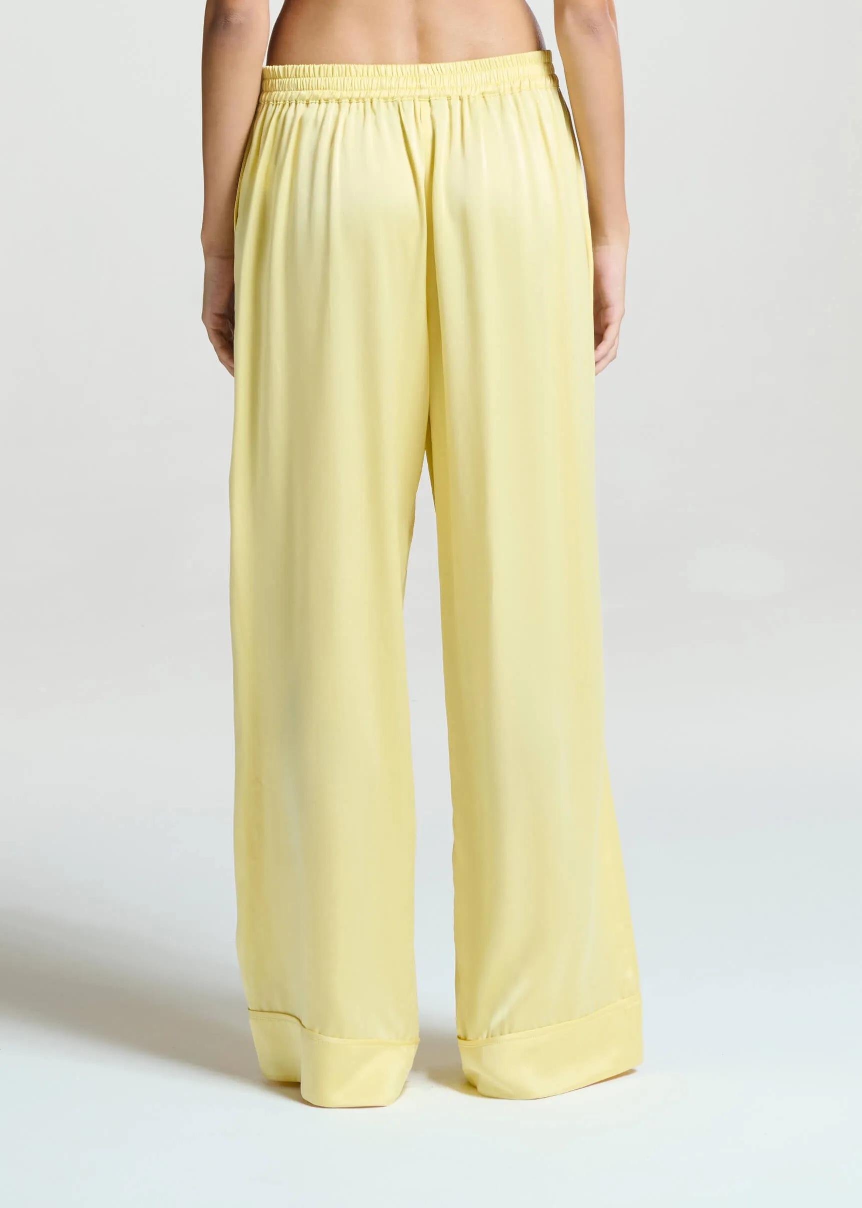 London Pyjama Bottom Lemon Silk Charmeuse