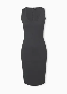 Louvre - Stretch Knit Tank Dress with Scalloped Detail