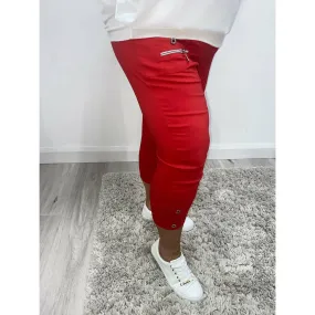 Lucie Crop Trousers in Red