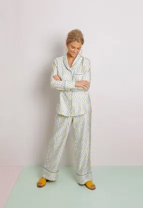 Mulberry Silk Pyjamas - Kochi Blue