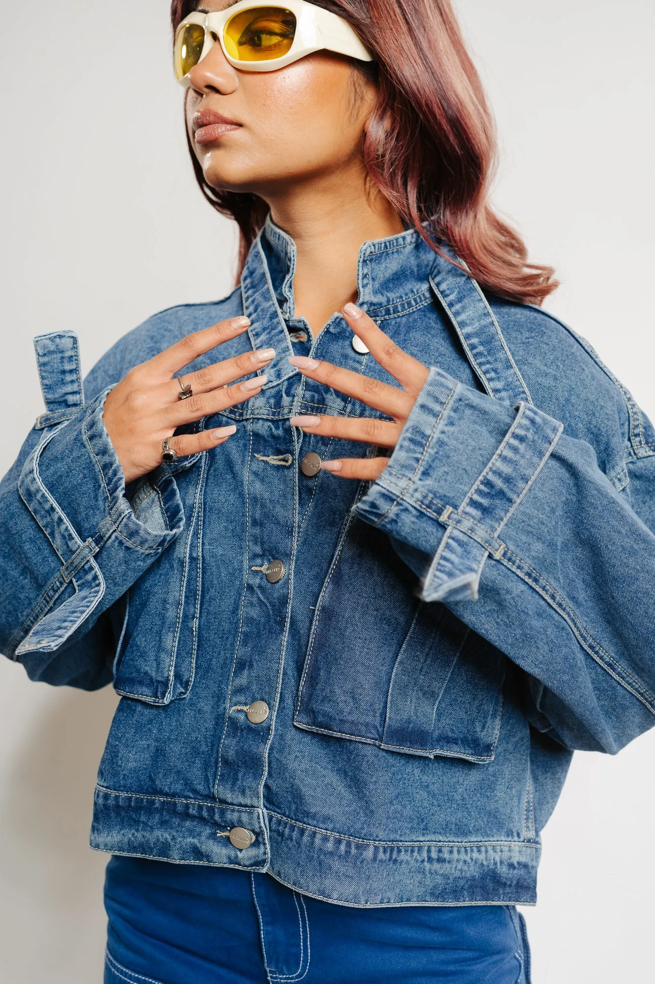 Oversized Cargo Pocket Denim Jacket