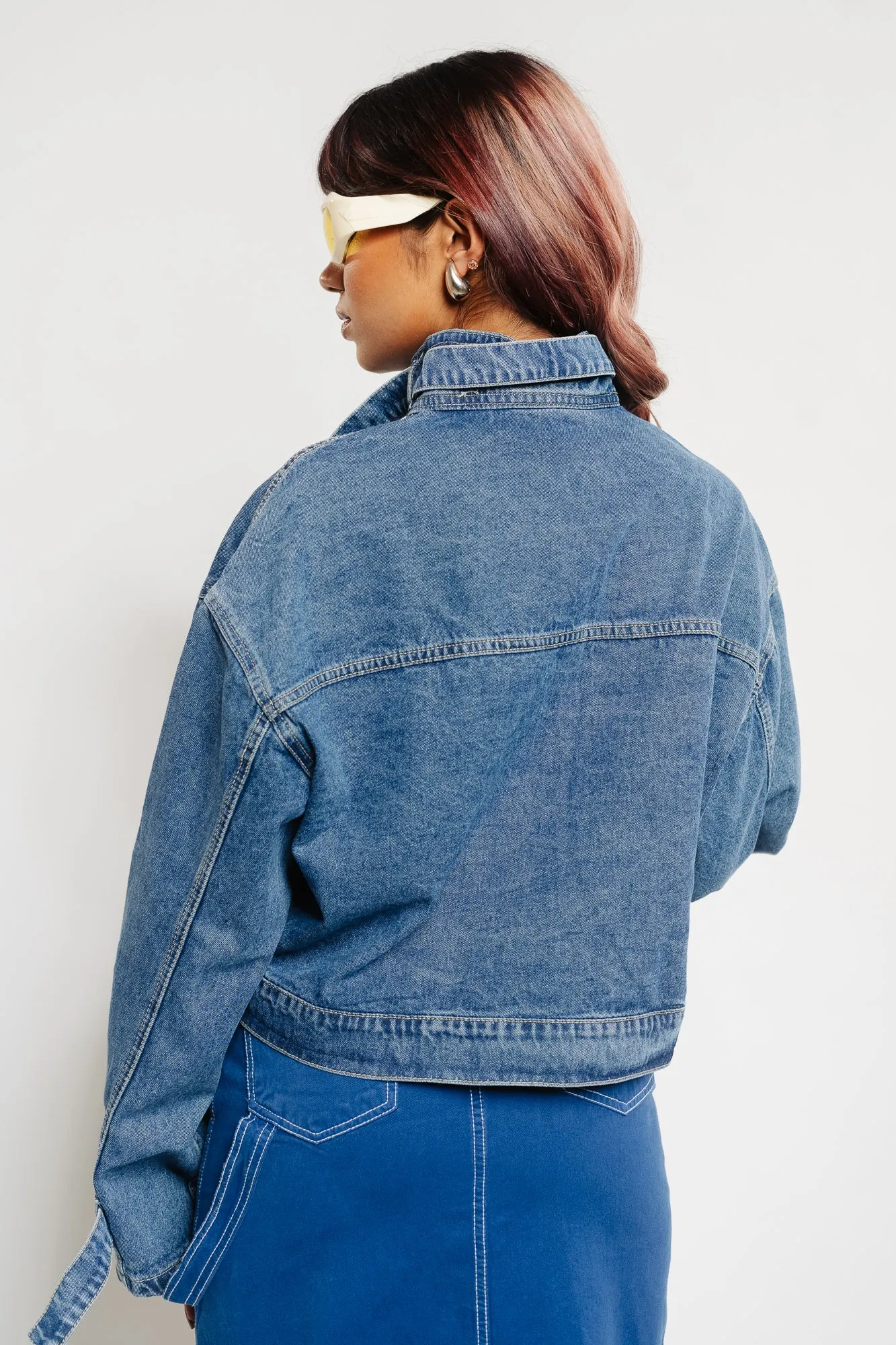 Oversized Cargo Pocket Denim Jacket