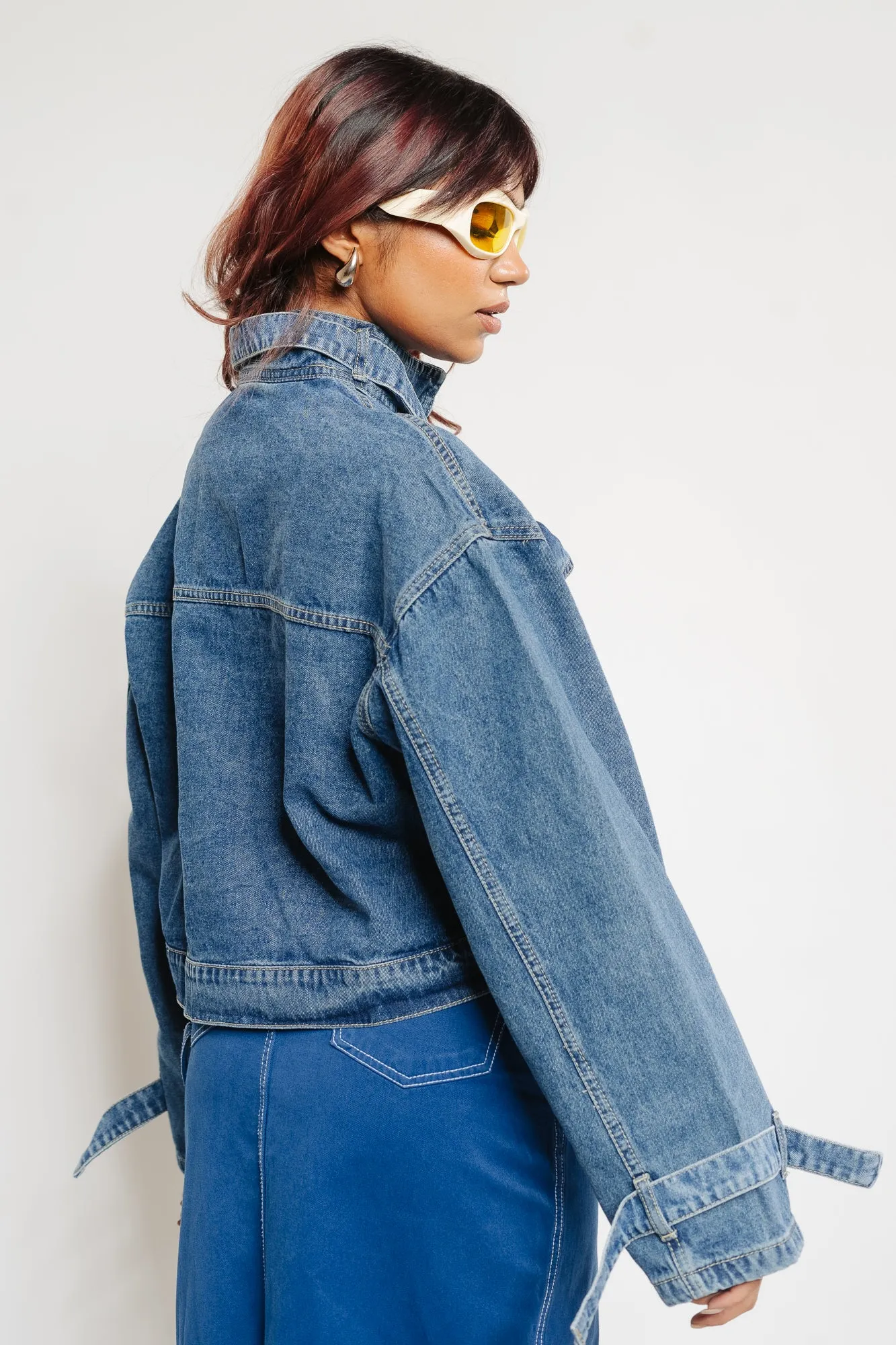 Oversized Cargo Pocket Denim Jacket