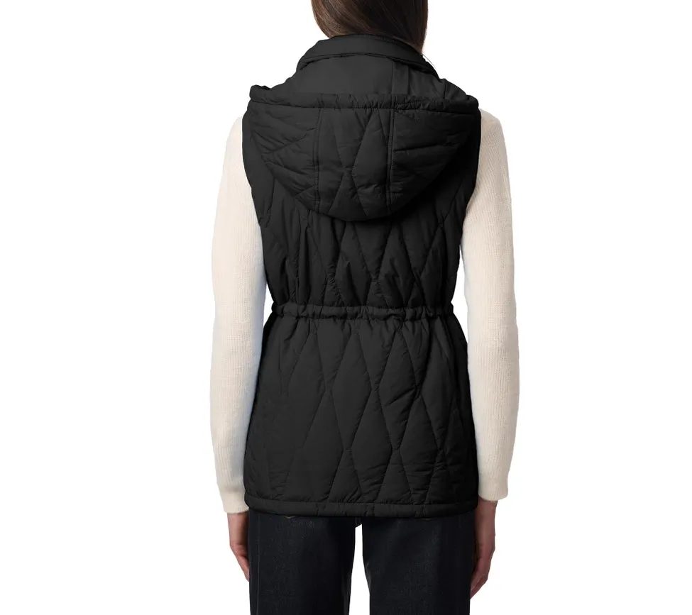 Quilted Puffer Vest with Patch Pockets Black