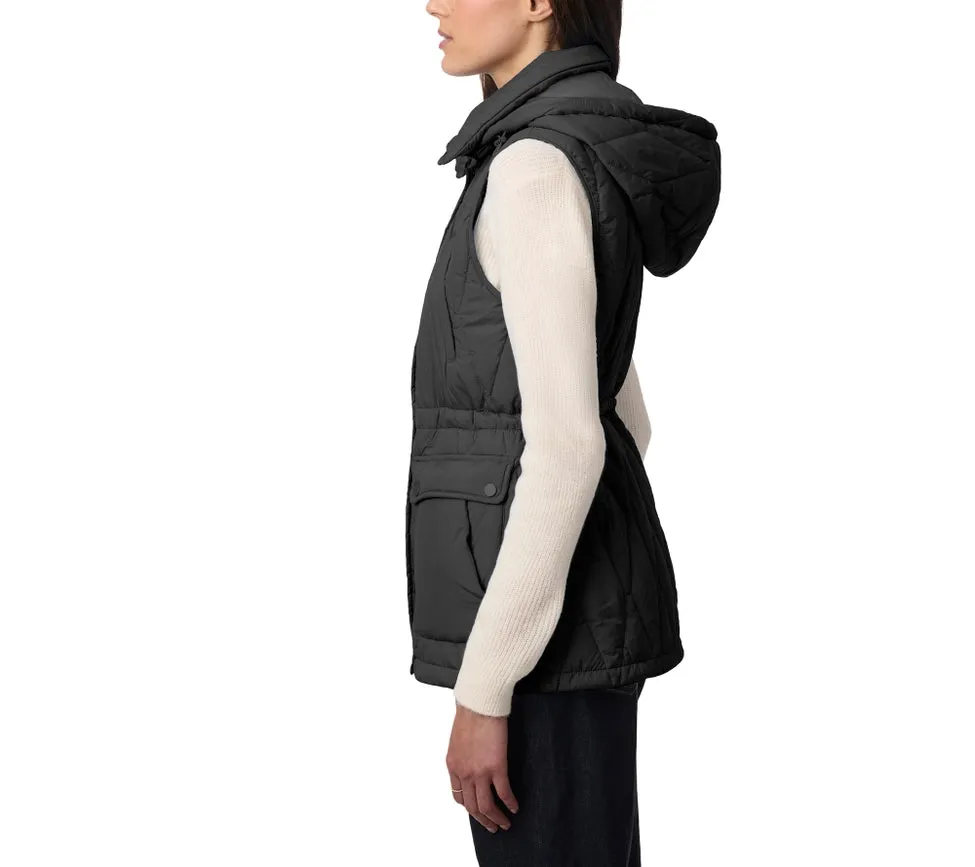 Quilted Puffer Vest with Patch Pockets Black