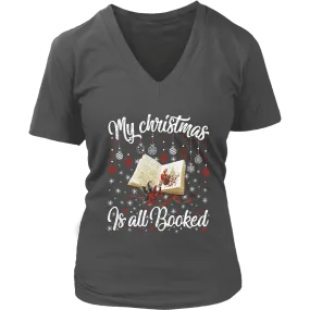 "My Christmas Is All Booked" V-neck Tshirt