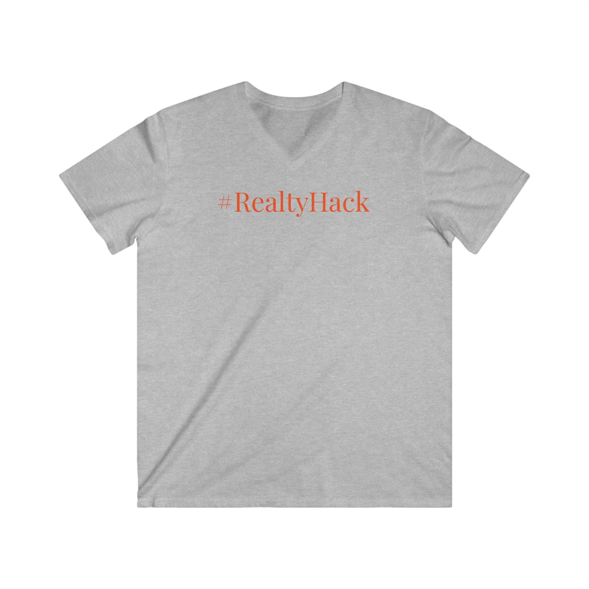 #RealtyHack Men's Fitted V-Neck Short Sleeve Tee