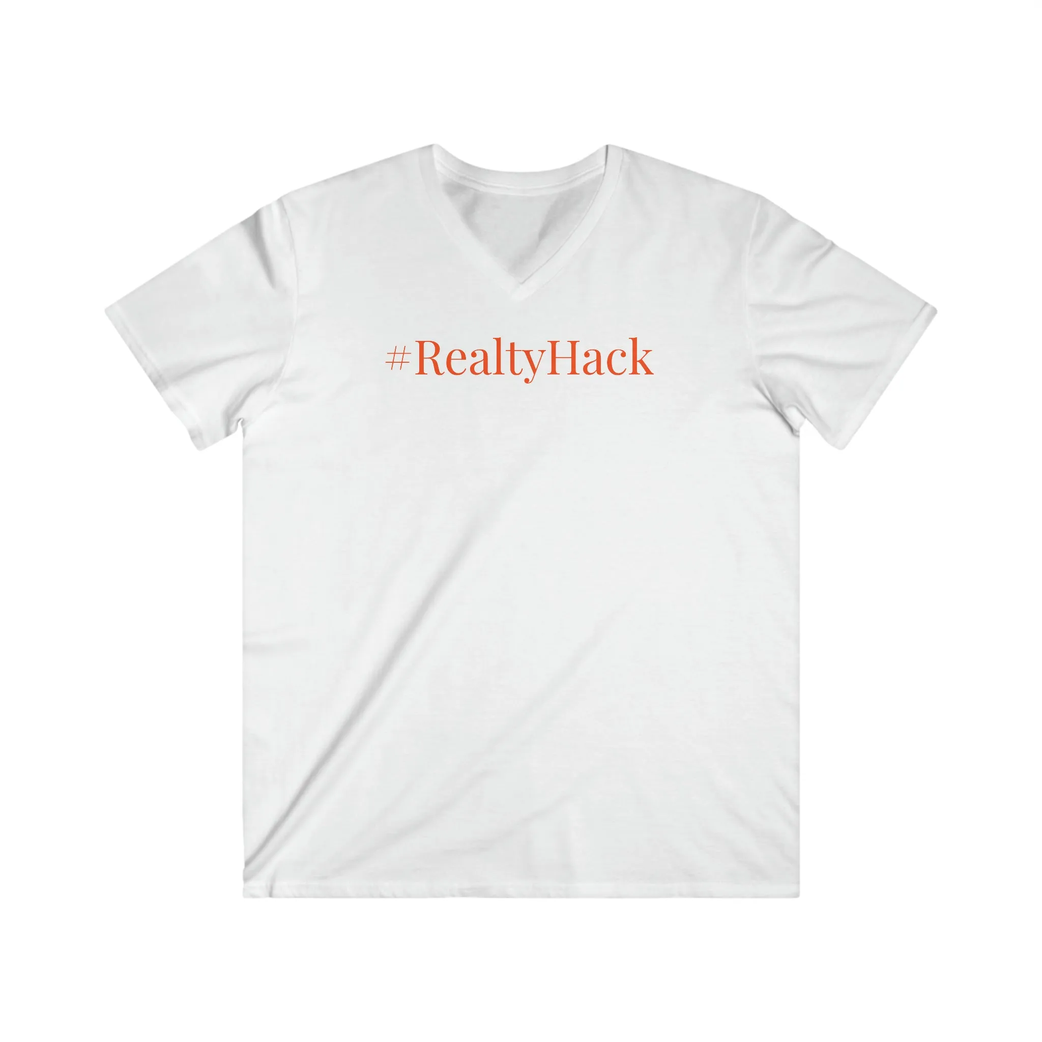 #RealtyHack Men's Fitted V-Neck Short Sleeve Tee