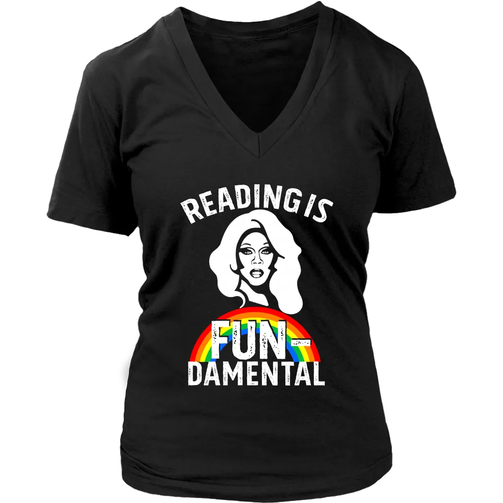 Rupaul"Reading Is Fundamental" V-neck Tshirt