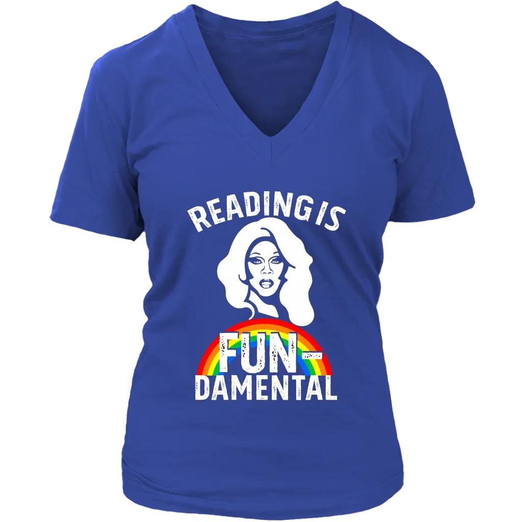 Rupaul"Reading Is Fundamental" V-neck Tshirt